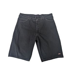 Dickies Jean Shorts Men's 42 Black Denim Loose Fit Baggy 13" Inseam Workwear S5M